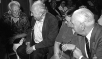 Rafael Alberti i Gabriel Celaya a la Residencia de Estudiantes, Madrid, 1996.