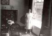 Concha Méndez at her home, 11 Tres Cruces St., Coyoacán. Mexico, 1960s