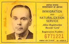 Documento de Inmigración de Luis Cernuda, Nueva York, 1947