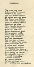 Luis Cernuda, mecanoscrito del poema «El perfume», 1946-1948