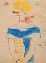 Mujer marinera que fuma en pipa, hacia 1924-1927