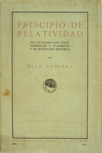 Cubierta de Principio de relatividad, de Blas Cabrera, Madrid, Publicaciones de la Residencia de Estudiantes, 1923. Residencia de Estudiantes, Madrid