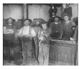 Taberna de un pueblo de Gredos, entre 1916 y 1932. Trabajo de campo de los investigadores de la Sección de Folclore del Centro de Estudios Históricos. Fotografía en cristal