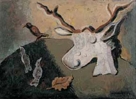 Cabeza de ciervo y pájaros, hacia 1933. Museo de Málaga