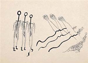 Sin ttulo, hacia 1929
Tinta sobre papel, 158 x 218 mm
[Frontis al poema Al pueblo, s, pero contigo]