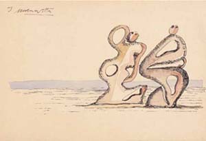 Dos figuras en la playa, hacia 1932 Dos figuras en la playa, hacia 1932