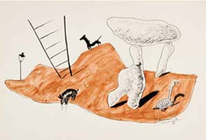 Sin ttulo [Escalera, dlmen, perros, caballo y tortuga], 1931