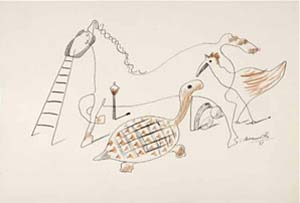 Sin ttulo [Caballo, escalera, tortuga y gallo], 1931