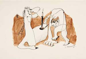 Sin ttulo [Caballo, escalera, vela y hombre], 1931