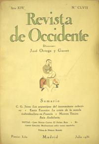 Portada del nmero de Revista de Occidente (ao XIV, nm. CLVII, Madrid, julio de 1936), en el que Manuel de Tern public su trabajo sobre la Baja Andaluca