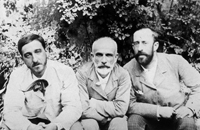 Manuel B. Cossío, Francisco Giner de los Ríos y Ricardo Rubio.