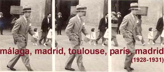 málaga, madrid, toulouse, parís, madrid (1928-1931)