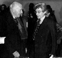 Josep Tarradellas y José Martínez en la presentación del Ruedo Ibérico en la galeria Maeght. Barcelona, 20 de abril de 1978.